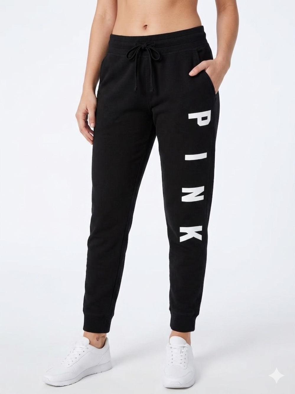 VS PINK Black Everyday Lounge Jogger Sweatpants L Sporty Prep Y2K